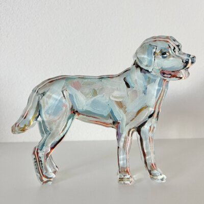"White lab" Acrylic Dog