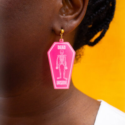 "Dead Inside" Tombstone Earrings