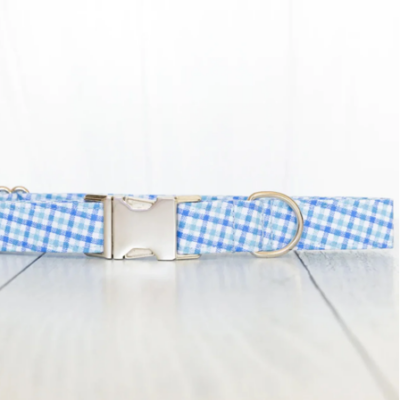 Zaley Dog Collar - Blue Gingham