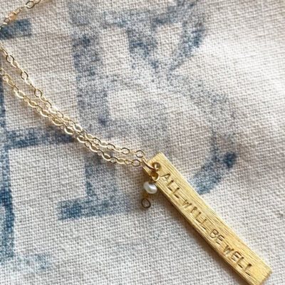 “All Will Be Well” | Bar Stamped Necklace