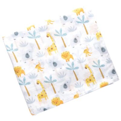 Cotton Muslin Swaddle Blanket - Zoo