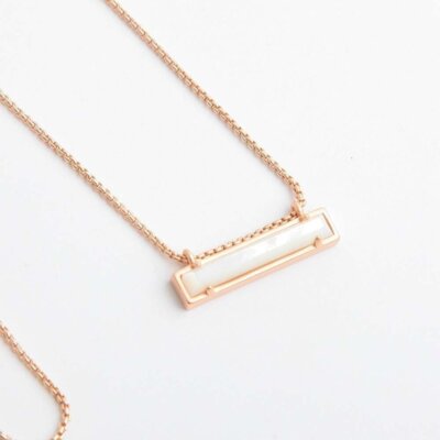 Kendra Scott Rose Gold Leanor Necklace in Ivory Mother of Pearl