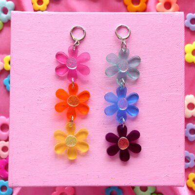 Rainbow Daisy Chain Earrings