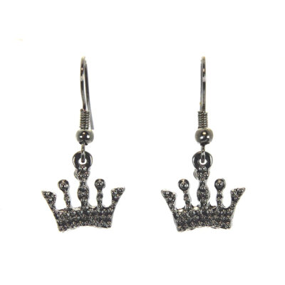 Crown Earrings Silver