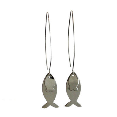 Fish Threader Earrings Sterling Silver