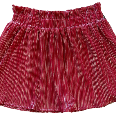 Red/Silver Ribbed Skort