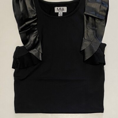 Black Flutter Top
