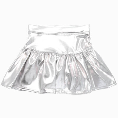 Sliver Metallic Skort