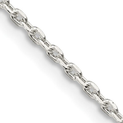 Sterling Silver 22in Beveled Cable Chain