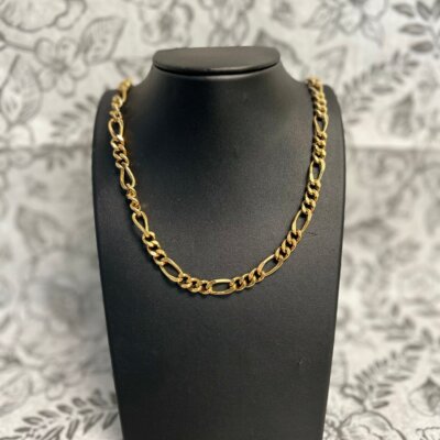 20 Inch Gold Plated Figaro Chain
