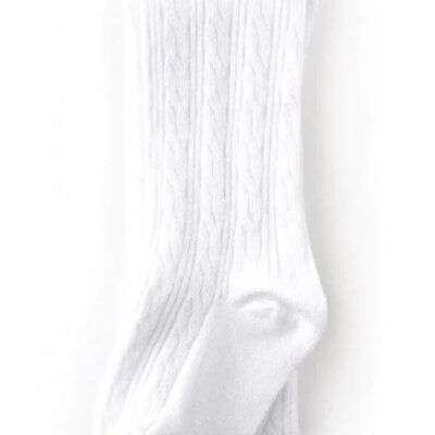 White Cable Knit Tights