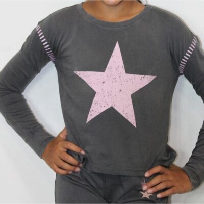Star Washed w/Emb Stitch Tee