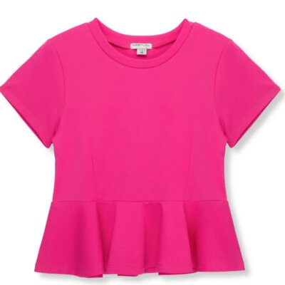 Dark Pink Peplum Top