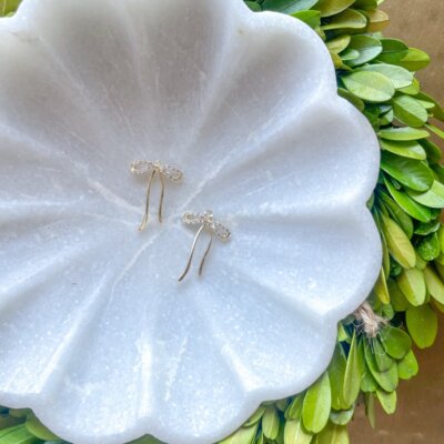 Charm Bar: CZ Gold Bow Charm