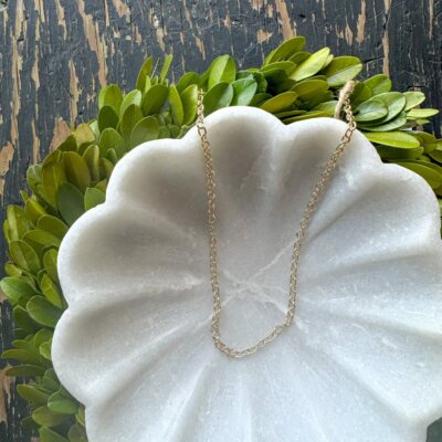 Charm Bar Chain - Rolo Cable