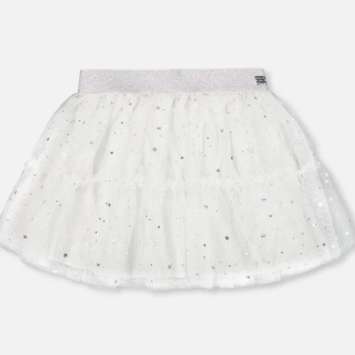 White Glittering Tulle Skirt