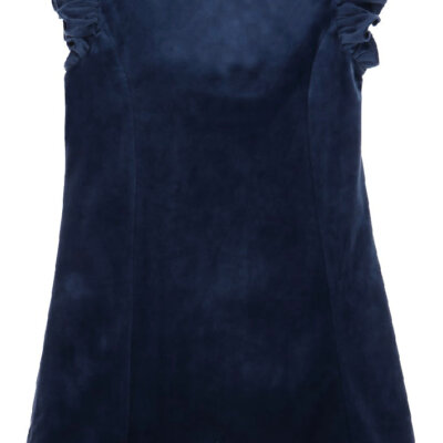 Navy Deluxe Velvet Shift Dress