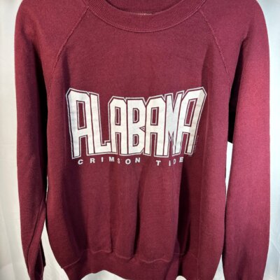 Vintage Alabama Spellout Crimson Sweatshirt Medium