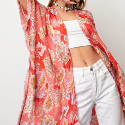 Paisley Mixed Print Kimono