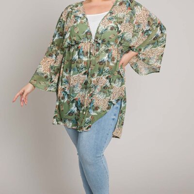 Green Mix Cover Up/Top