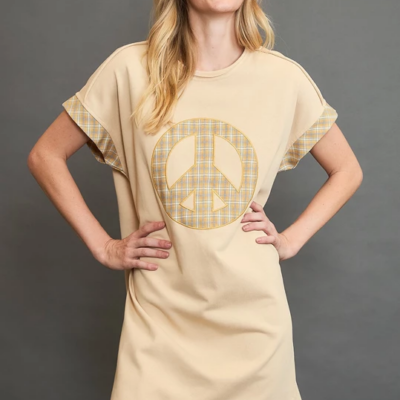 French Terry Peace Mini Dress