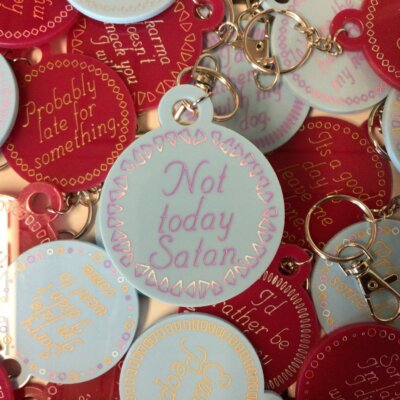 Not Today Satan Keychain