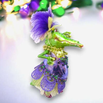Mardi Gras Female Crocodile Ornament