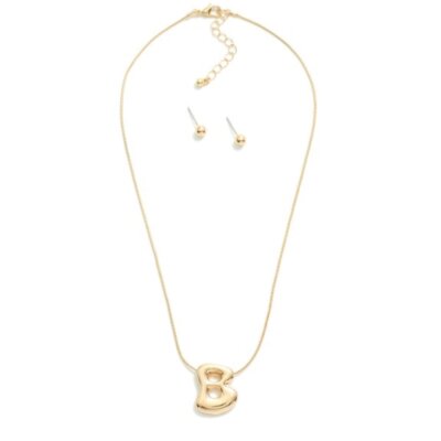 Bubble Letter Necklace Set