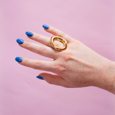 Titanium Organic Oval Ring
