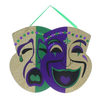 Comedy & Tragedy Glitter Door Decor