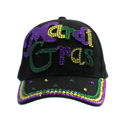 Mardi Gras Baseball Hat w/Jewels