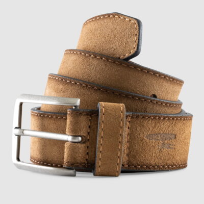 Vintage Suede Leather Belt - Taupe