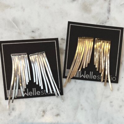 Angle Metal Fringe Earings