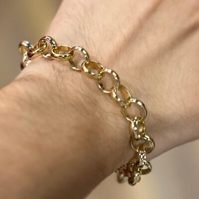 Gold Circle Link Bracelet