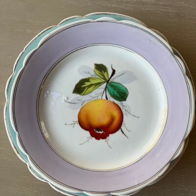 Vintage Fruit Plate with Scalloped Edges