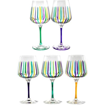 Mardi Gras Timeless Wine Calici
