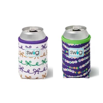 Mardi Gras Swig Can Coolie 2 designs