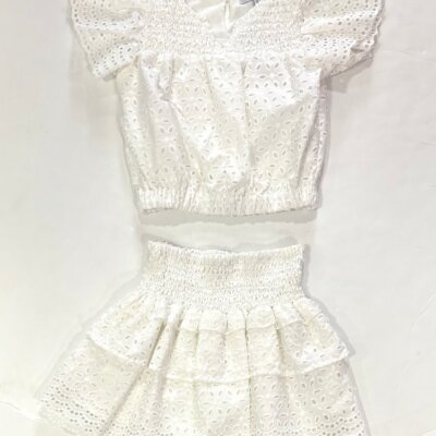 White Lula Top & Skirt Set