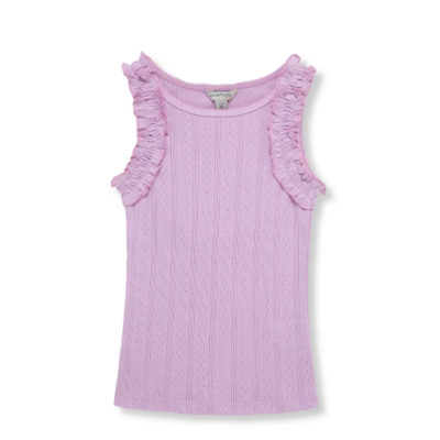Lilac Rusched Sleeve Tank Top