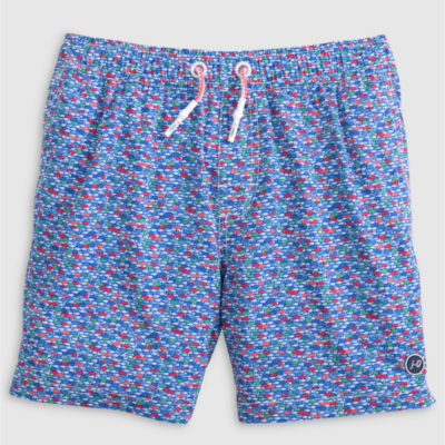 Red Fin Blue Fin Swim Trunks