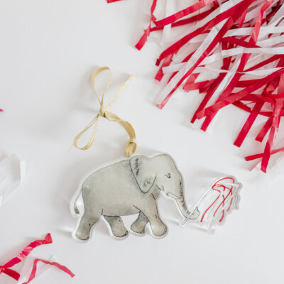 Elephant Acrylic Cutout Ornament