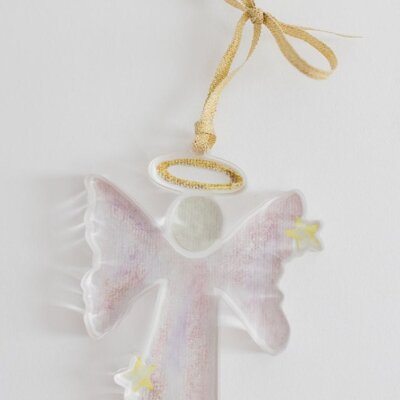 Pink Angel Acrylic Cutout Ornament