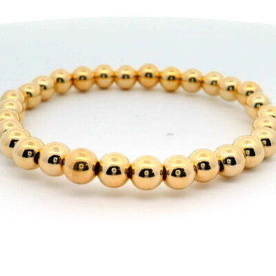 18K Stretchy 6MM Gold Filled Bracelet
