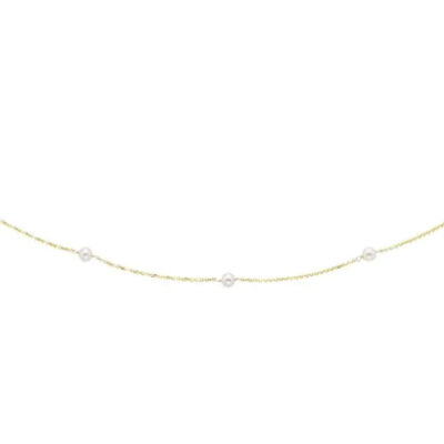 14K Small Stationary Pearl Necklace
