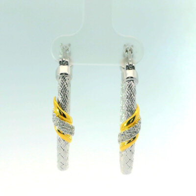 Charles Garnier Sterling Silver Oval Hoops