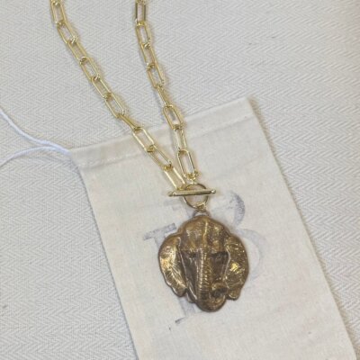 Elephant Vintage Coin Necklace