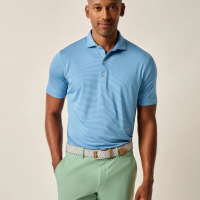 Lyndonn Perf Polo Barrels Blue
