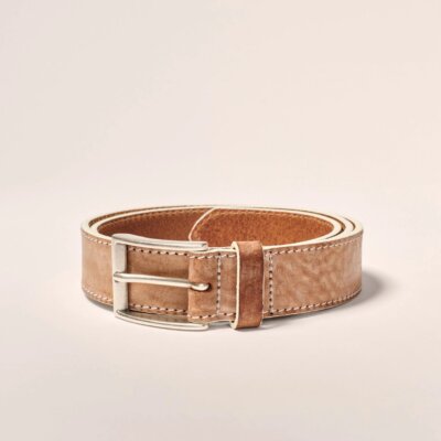 Painted Edge Leather Belt Tan