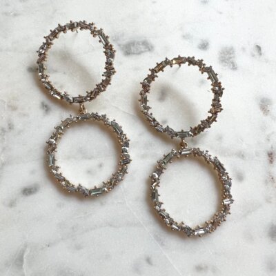 Baguette Circle Earrings