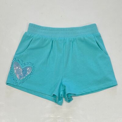 Blue Sequin Heart Sweatshort